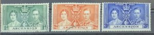 ASCENSION 1937 CORONATION SET SG35/37 FINE USED