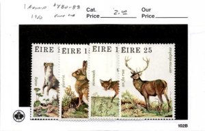 Ireland, Postage Stamp, #480-483 Mint NH, 1980 Animals (AB)