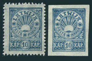 Latvia 55-56,lightly hinged.Michel 24A-24B. Rising Sun,1919.