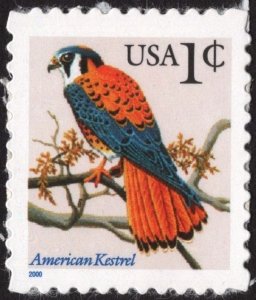SC#3031A 1¢ American Kestrel Single (2000) SA