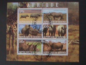 ​BURUNDI-2009 WORLD PROTACTING ENDANGER ANIMAL-CTO SHEET -VERY FINE