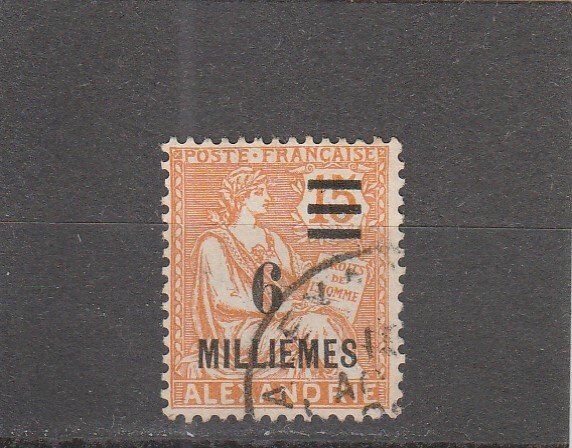 French Offices in Egypt (Alexandria)  Scott#  67  Used  (1925 Surcharged)