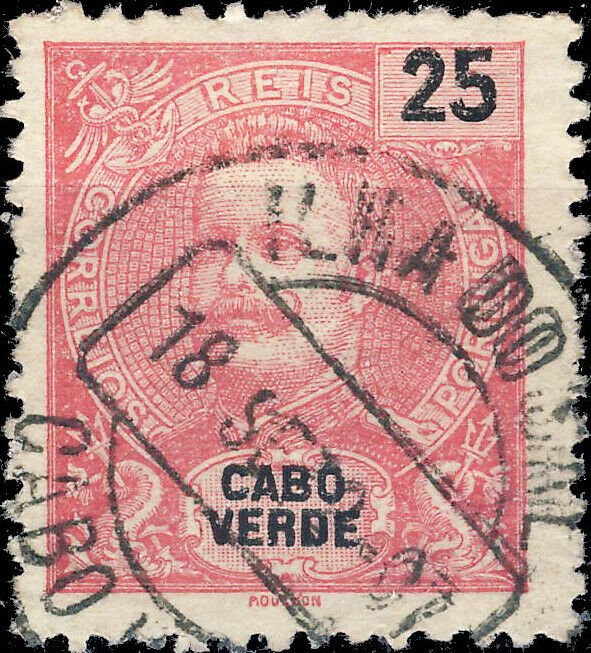 CAP VERT / CABO VERDE - 1901  ILHA DO SAL  cds on Mi.78 25R rose-red