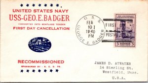 USS Geo E. Badger Recommssioned - 2.10.1940 - F48841