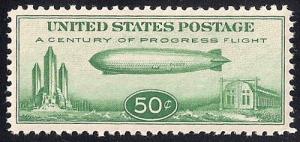 C18 50 cents Graf Zeppelin, Stamp mint OG NH EGRADED VF 81