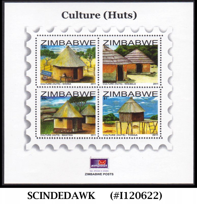 ZIMBABWE - 2011 CULTURE - HUTS - MIN. SHEET MINT NH