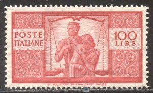 ITALY #477 Mint NH - 1946 100 l Carmine 