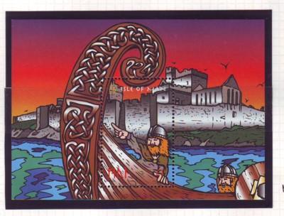 Isle of Man Sc 775 1998 Viking Longships stamp souvenir sheet mint NH