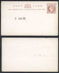 1885 ESSAY for the 1/2d Post Card Handstamped 2nd January 1885