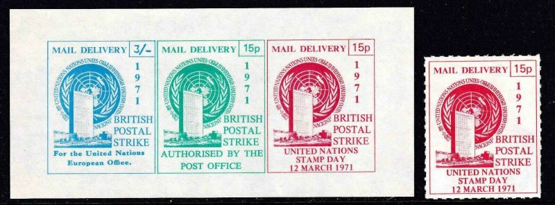 GREAT BRITAIN 1971 BRITISH POSTAL STRIKE LOCALS UN BLDG COLLECTION LOT NH U/M VF