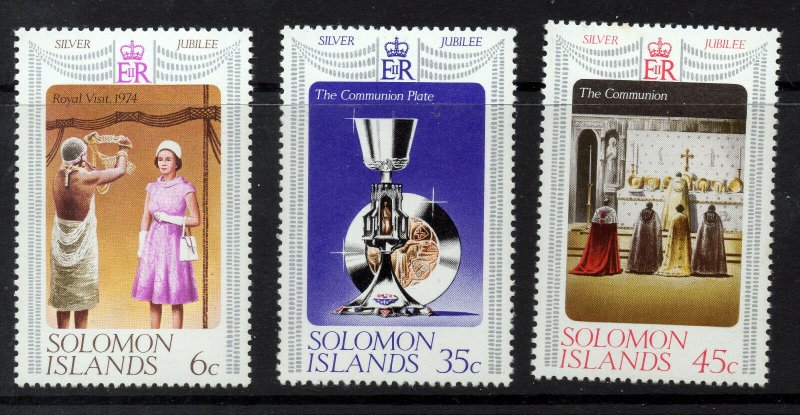 SOLOMON ISLANDS QE II 1977 Silver Jubilee Complete Set SG 334 to SG 336 MNH