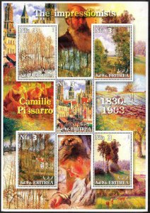 Eritrea 2002 Art Paintings Impressionists Camille Pissarro Sheet MNH Private