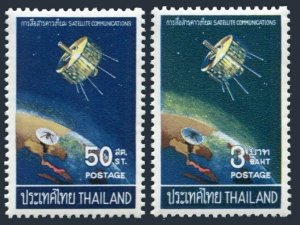 Thailand 498-499, MNH. Mi 514-515. Syncom Satellite, Thai tracking station,1968.