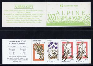 Australia 996a-b MNH, Alpine Wildflowers Booklets Set from 1986.