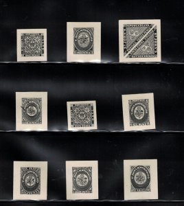 Newfoundland #1DP / #9DP Extra Fine Trade Sample Die Proofs Printed In Black