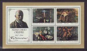 South Africa 651a Paintings Souvenir Sheet MNH VF