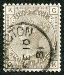 SG154 4d grey-brown wmk Garter 1881 CDS