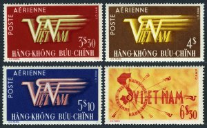 Viet Nam South C1-C4, MNH. Michel King Bao-Dai 74-77. Air Post 1952-1953. Map.