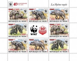 Niger - 2021 WWF 60th Anniversary, Animal - 8 Stamp Sheet - NIG210245d2