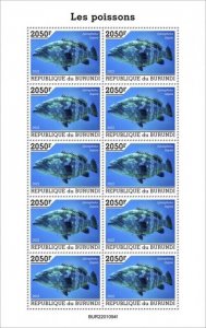 Burundi - 2022 Fish, Atlantic Goliath Grouper - 10 Stamp Sheet - BUR2201094f