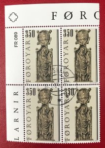 1984 Faroe Islands plate block Pew Gables Sc 104 CV $1.00 Lot 586