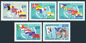 Korea South 473-477,473a-477a sheets,MNH. UN Forces in Korean War,1965.Flags.