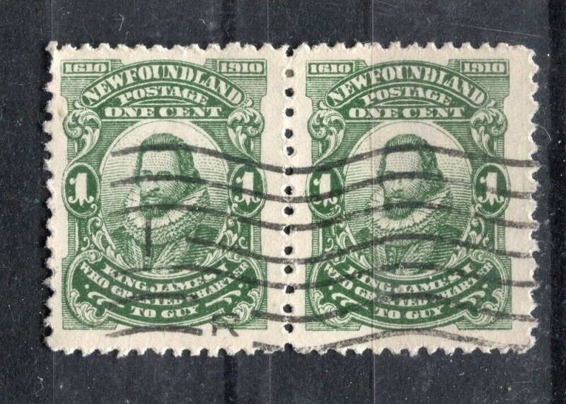 NEWFOUNDLAND; 1910 early used issue 1c. fine used pair