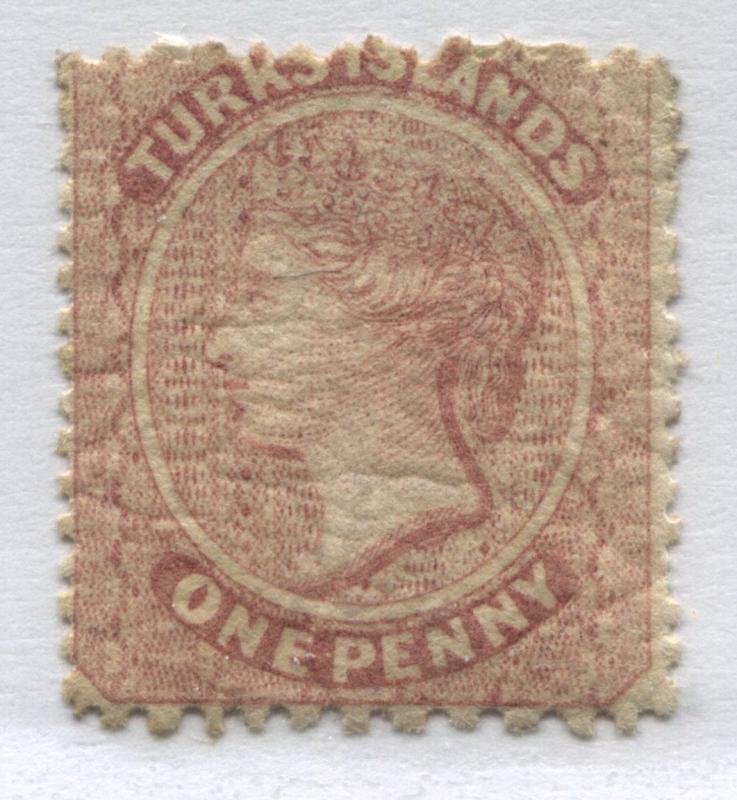 Turks Islands QV 1879 1d dull red mint o.g.