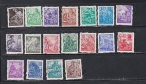 Germany DDR # 155-171, Definitive Set, Mint Light Hinged, 1/2 of the hinged Cat,