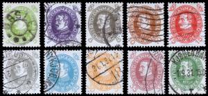 Denmark Scott 210-219 (1930) Used H VF Complete Set, CV $55.75 B