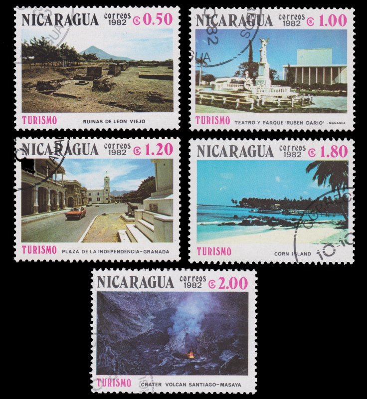NICARAGUA STAMP 1982. SCOTT 1177 1181. USED / HipStamp