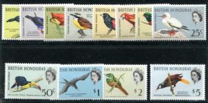 British Honduras 167-178 Mint LH, birds, QEII set