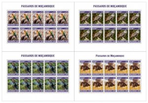 Mozambique - 2021 Mozambique Birds, Ostrich - 4 10 Stamp Sheets - MOZ210306f