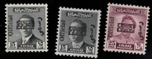 Iraq Scott o263-265 MNH** Official  overprint short set 3/5 missing  o266-267