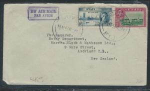 FIJI ISLANDS (P1112B)  KGVI 3D PEACE+ 2D 1947 A/M TO NEW ZEALAND 