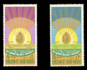 Saudi Arabia #676-677 Cat$12.50, 1975 Charity Society, set of two, never hinged