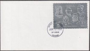 GUYANA # GUY002 FDC ALBERET EINSTEIN, also DURER, CURIE, on SILVER FOIL STAMP