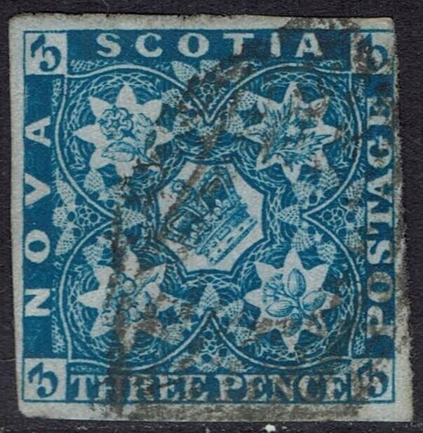 NOVA SCOTIA 1851 CROWN AND FLOWERS 3D USED