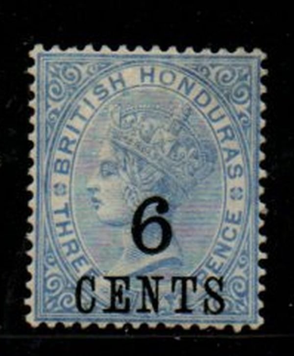 British Honduras Sc 36 1891 6c on 3d Victoria stamp mint