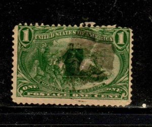 #285 1898 1 CENTS TRANS MISSISSIPPI FANCY CANCEL F-VF USED c