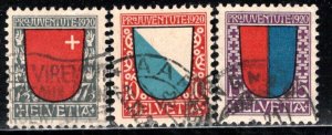 Switzerland Scott # B15 - B17, used