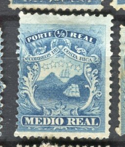 COSTA RICA; 1860s early classic issue Mint hinged Shade of 1/2r. value