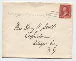 1900 New Brighton NY cover Hampden machine cancel [6650]