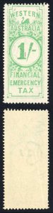 Western Australia 1/- Emerald Financial Emergency Tax (Creased) MINT BF9