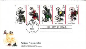 #3019-3023 Antique Automobiles Set on 1 cover - Fleetwood Cachet