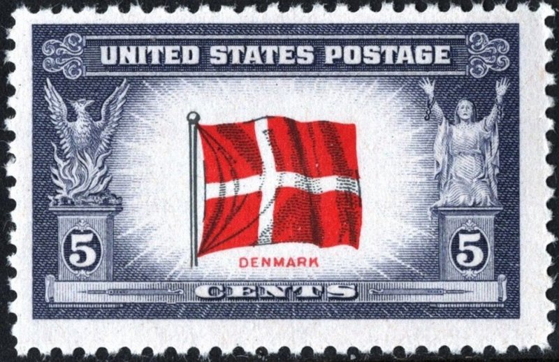 SC#920 5¢ Overrun Countries: Denmark Single (1943) MNH