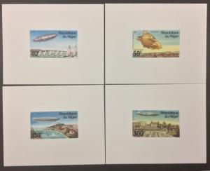 NIGER, #C273-C277, 1976 set of 5, Zeppelins, Delux Proof. Mint