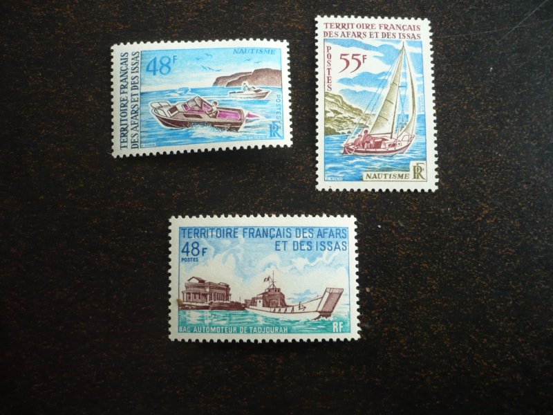 Stamps - Afars & Issas - Scott# 344,346,348- Mint Hinged Partial Set of 3 Stamps