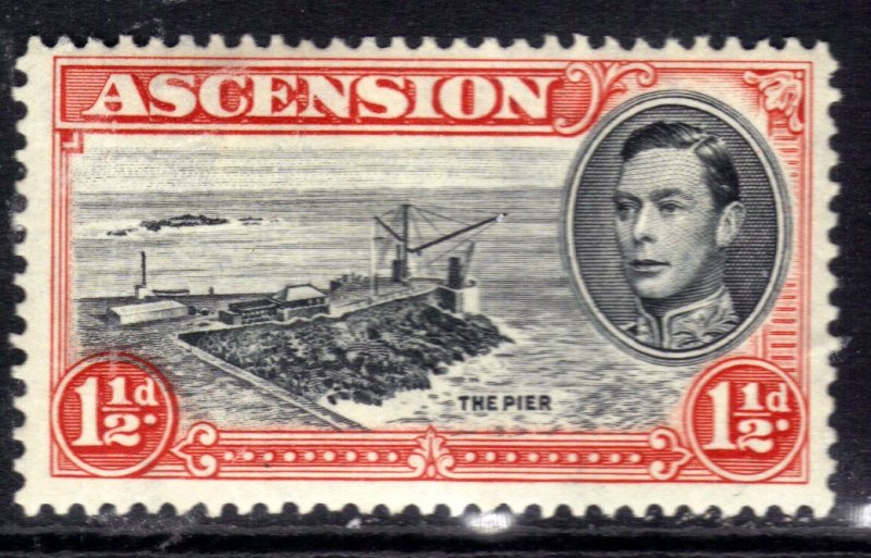 Ascension Island 1938 - 53 KGV1 1 1/2d The pier MM SG 40b ( R637 )