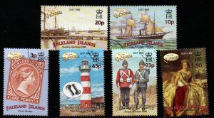 FALKLAND ISLANDS SG896/901 2001 CENTENARY OF QUEEN VICTORIA USED